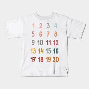 Numbers in Soft Boho Rainbow Colors for Kids Kids T-Shirt